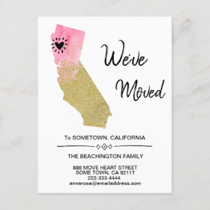 Postal De Anuncios *~* ESTADO DE CALIFORNIA - Glitter Moving  Nueva D