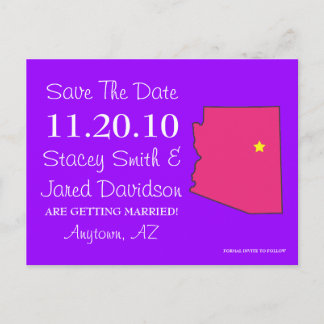 Postal De Anuncios Estado de Save the Date personalizable - ARIZONA