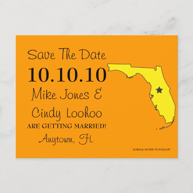 Postal De Anuncios Estado de Save the Date personalizable - FLORIDA (Anverso)