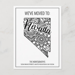 Postal De Anuncios Estado floral de Mandala Nevada en movimiento
