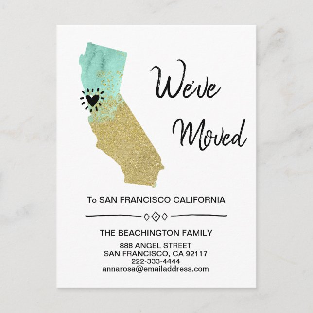Postal De Anuncios *~* ESTADO Menta Brillante de California en Movimi (Anverso)