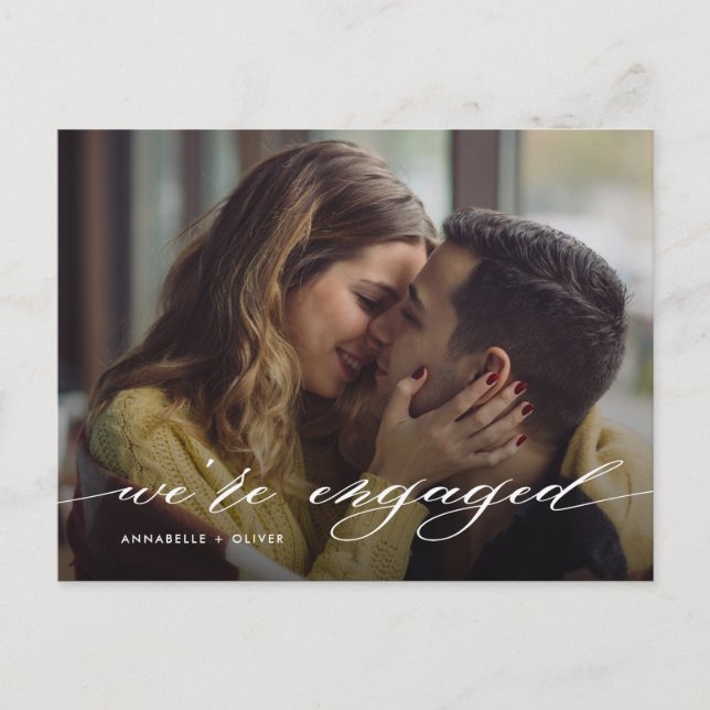 Postal De Anuncios Estamos Comprometidos Foto Moderna  (Anverso)
