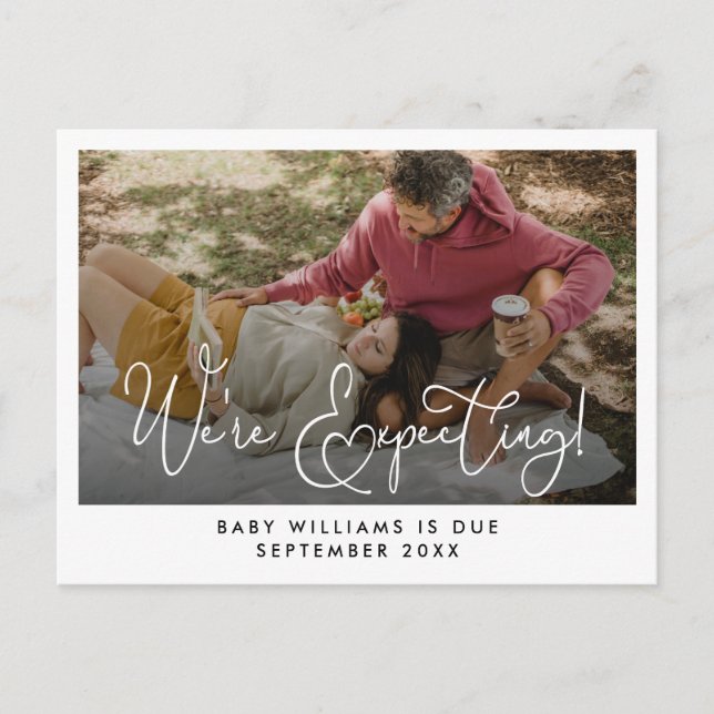 Postal De Anuncios Estamos Esperando Fotos Embarazo (Anverso)