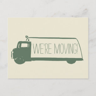 Postal De Anuncios Estamos moviendo la camioneta retro