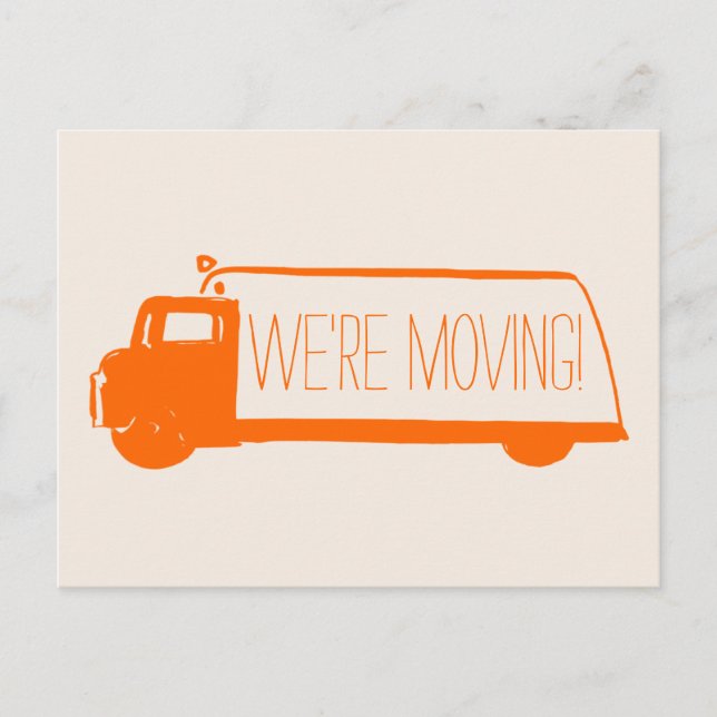 Postal De Anuncios Estamos moviendo la camioneta retro (Anverso)