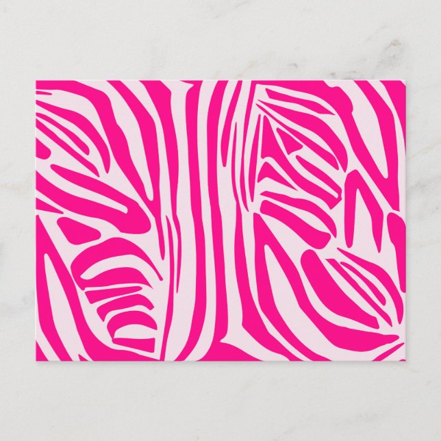 Postal De Anuncios Estampado de cebra rosa (Anverso)