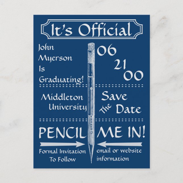 Postal De Anuncios Estilo De Cartón Vintage Guardar La Fecha / Invita (Anverso)