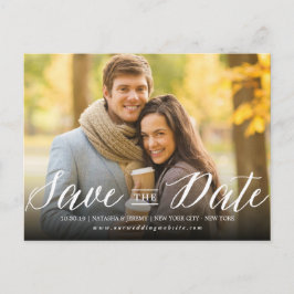 Postal De Anuncios Estilo Moderno Simple Script Foto Guardar la Fecha