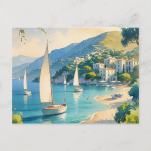 Postal De Anuncios Estilo vintage Côte d'Azur Viajes franceses