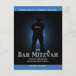 Postal De Anuncios Estrella de cine Bar Mitzvah Salvar la fecha Negro