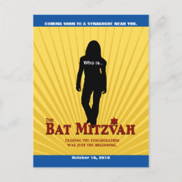 Postal De Anuncios Estrella de cine Bat Mitzvah salva la fecha azul a
