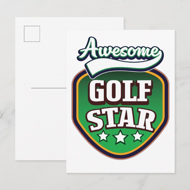 Postal De Anuncios Estrella de Golf Impresionante  (Anverso / Reverso)