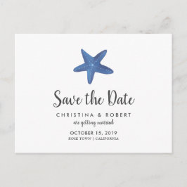 Postal De Anuncios Estrella de mar | Boda en el Océano Guardar la Fec