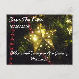 Postal De Anuncios Estrella de Navidad Personalizada Guardar la Fecha