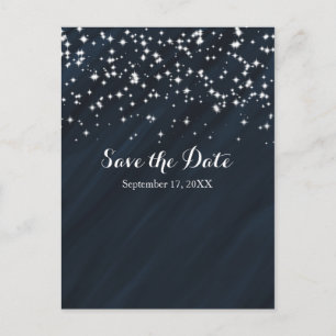 Postal De Anuncios Estrellas Azules y Brillantes Glamour Elegante Sal