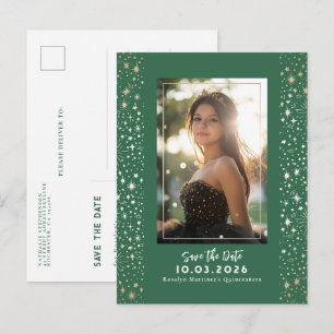 Postal De Anuncios Estrellas Celestiales QUINCEAÑERA Guardar Fecha Fo