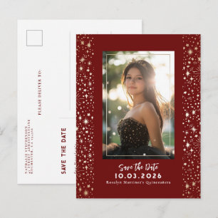 Postal De Anuncios Estrellas Celestiales QUINCEAÑERA Salva La Fecha F