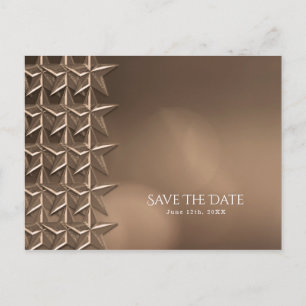 Postal De Anuncios Estrellas de Bronce y Luces Elegantes Bokeh Salva