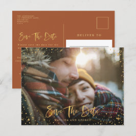 Postal De Anuncios Estrellas doradas guión foto boda moderna