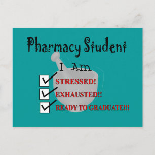 Postal De Anuncios Estudiante De Farmacia "Listo Para Graduarse!!!"