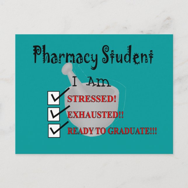 Postal De Anuncios Estudiante De Farmacia "Listo Para Graduarse!!!" (Anverso)