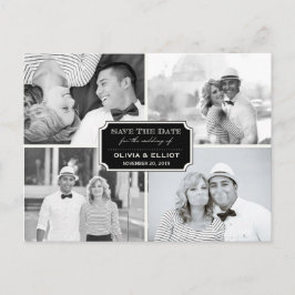 Postal De Anuncios Etiqueta de libro clásico vintage cuatro fotos gua