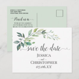 Postal De Anuncios Eucalipto Hojas Verde Modernas Acuarela