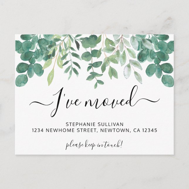 Postal De Anuncios Eucalyptus me he mudado (Anverso)