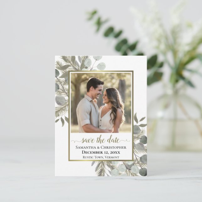 Postal De Anuncios Eucalyptus y la Boda de Pinos Salven la Foto de la (Anverso de pie)