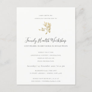 POSTAL DE ANUNCIOS EVENTO DE TALLER DE KRAFT ROSA RUBOR DE EUCALIPTO