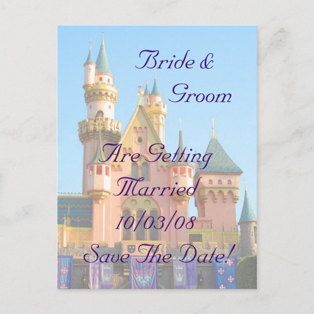 Postal De Anuncios Fairy Tale Castle Save the Date Card (Anverso)