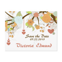 Fall Fantasy Floral Save the Date Postcard