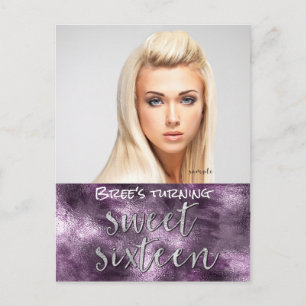 Postal De Anuncios Falsa Purpura Glamour Chic Foto Dulces 16