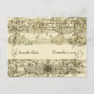 Postal De Anuncios Fancy Antique Music Save the Date