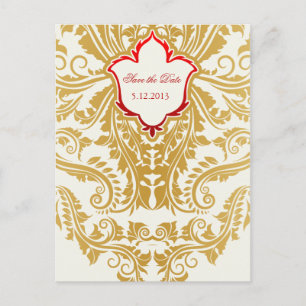 Postal De Anuncios Fancy Florece la Boda Dorada Salven las fechas