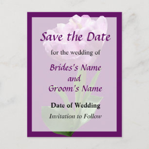 Postal De Anuncios Fancy Pink Tulip Save the Date
