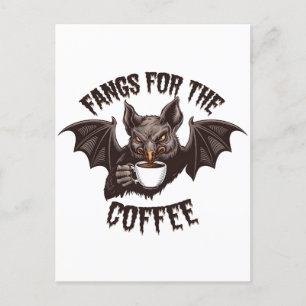 Postal De Anuncios Fangs espeluznantes de Halloween para la Cafetería