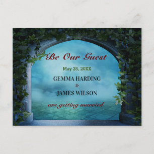 Postal De Anuncios Fantasía Romántica Griega Arco Hiedra Azul Save th