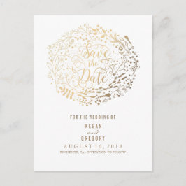 Postal De Anuncios faux gold Relieve metalizado floral bouquet wreath