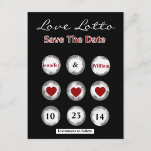 Postal De Anuncios Faux Love Lotto Save the Date Post Card