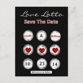 Postal De Anuncios Faux Love Lotto Save the Date Post Card