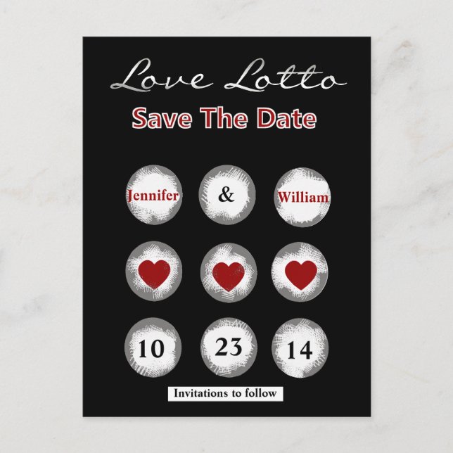 Postal De Anuncios Faux Love Lotto Save the Date Post Card (Anverso)