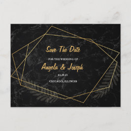 Postal De Anuncios Faux Marble Geometric Save the Date