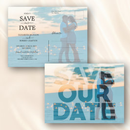 Postal De Anuncios Faux Vellum Photo Boda Save our Date