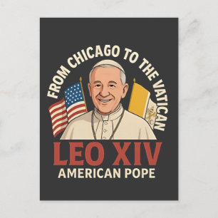 Postal De Anuncios Fe cristiana del Papa estadounidense Leo Iglesia C
