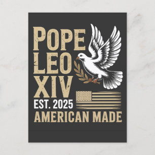 Postal De Anuncios Fe cristiana del Papa estadounidense Leo Iglesia C