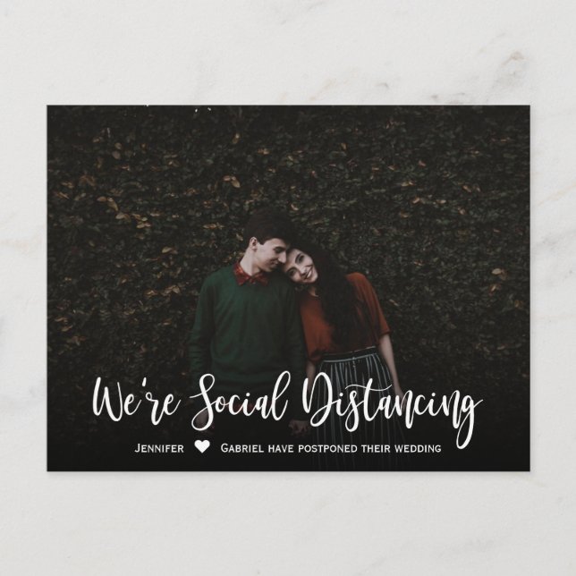 Postal De Anuncios Fecha de boda pospuesta Foto simple (Anverso)