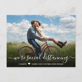 Postal De Anuncios Fecha de la boda pospuesta Foto sencilla