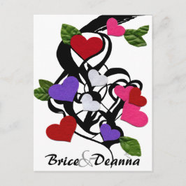 Postal De Anuncios Fecha de reserva con el corazón