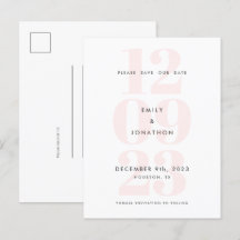 Fecha moderna Tipografía Numeral Rosa Guardar La F